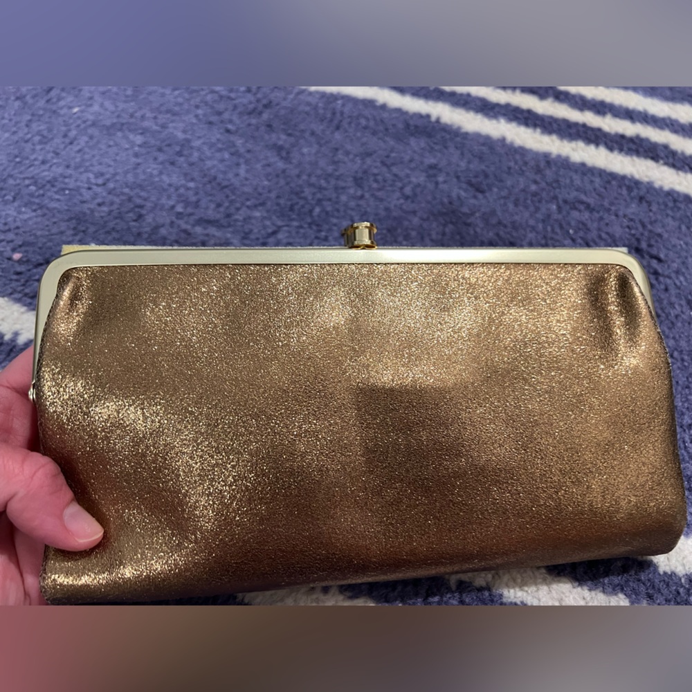Bronze metallic hobo clutch wallet NEW